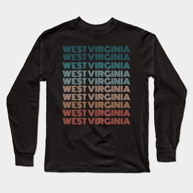 Retro West Virginia Vintage American States Gifts Long Sleeve T-Shirt by qwertydesigns